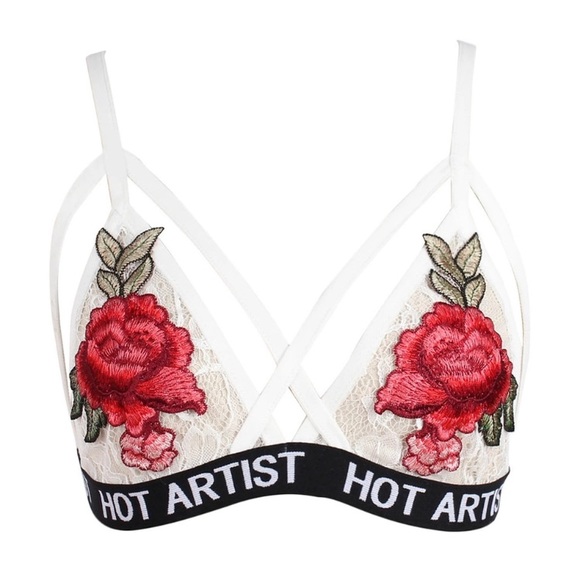 Sexy Bra w/ Rose Embroidery - Picture 3 of 6
